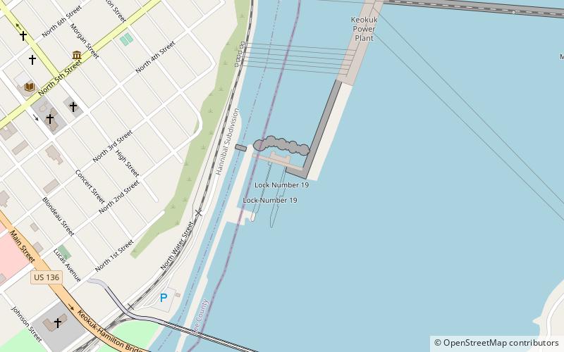 Lock and Dam No. 19 location map