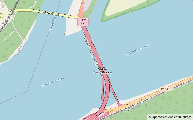 clarks ferry bridge harrisburg location map