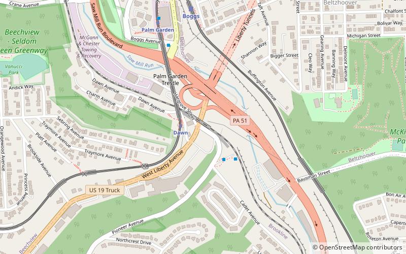 South Busway location map