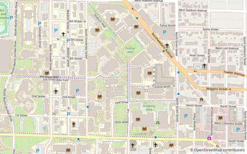 Purdue Bell Tower location map