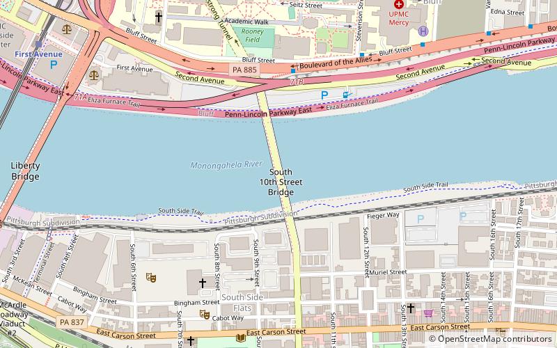 South Tenth Street Bridge location map