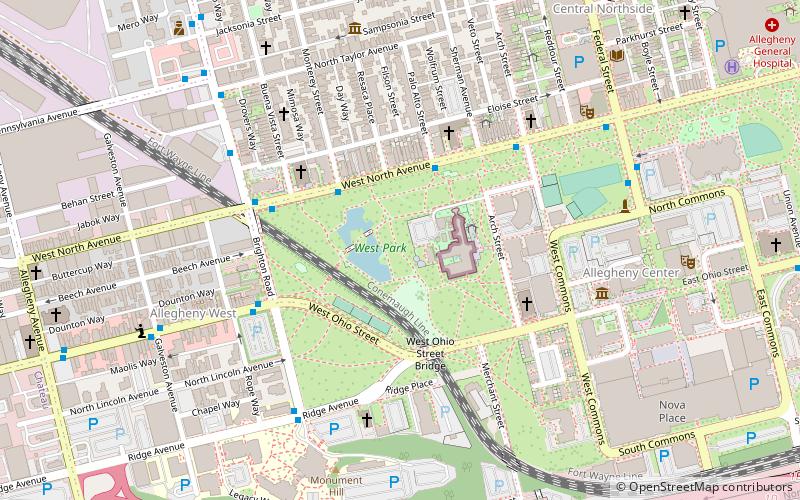 Allegheny Commons location map