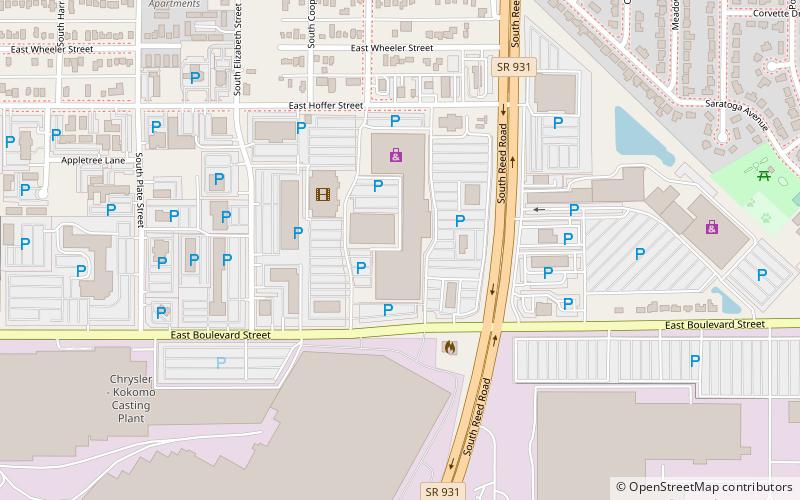 Kokomo Town Center location map