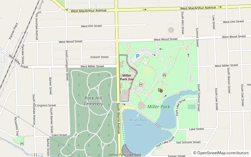 miller park zoo bloomington location map