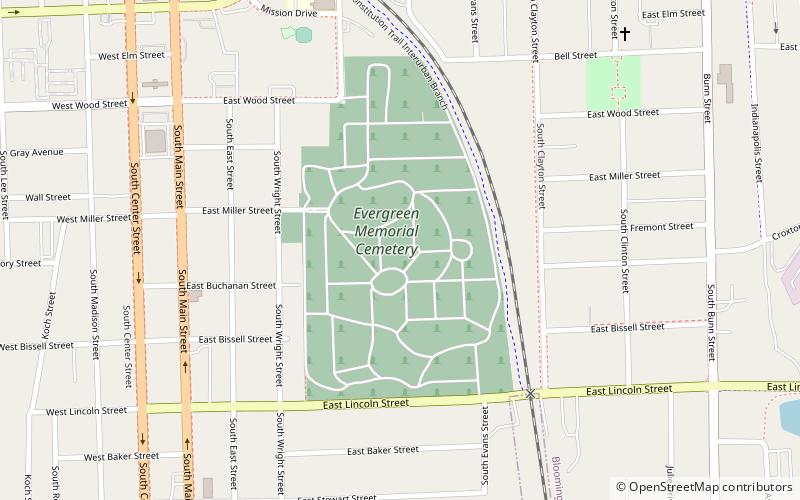 Evergreen Memorial Cemetery location map