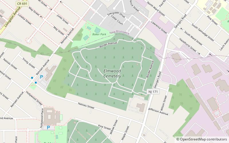 Elmwood Cemetery location map