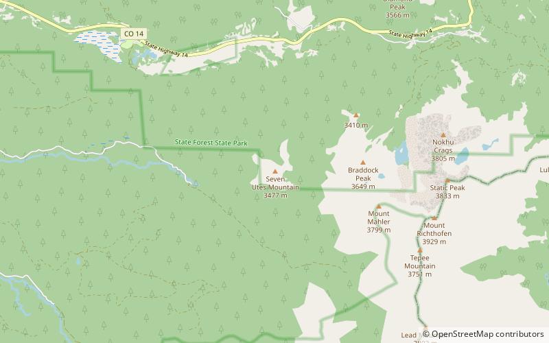 Seven Utes Mountain location map