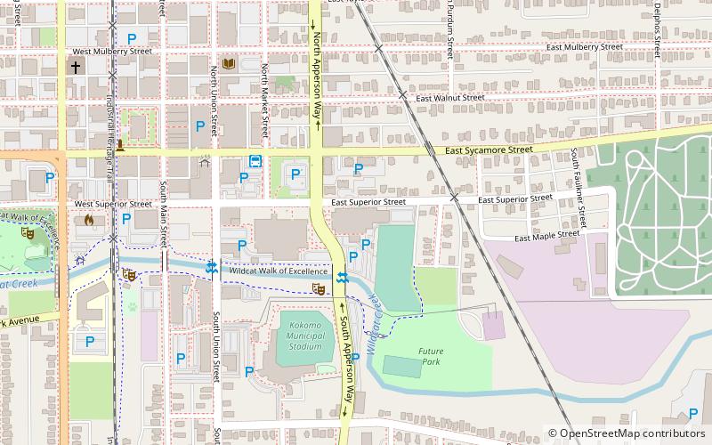 Kokomo High School and Memorial Gymnasium location map