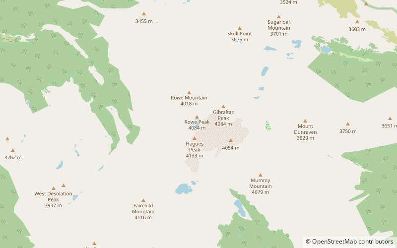 rowe glacier parque nacional de las montanas rocosas location map