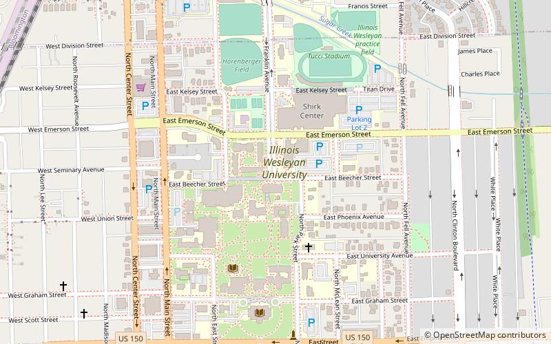 Illinois Wesleyan University location map