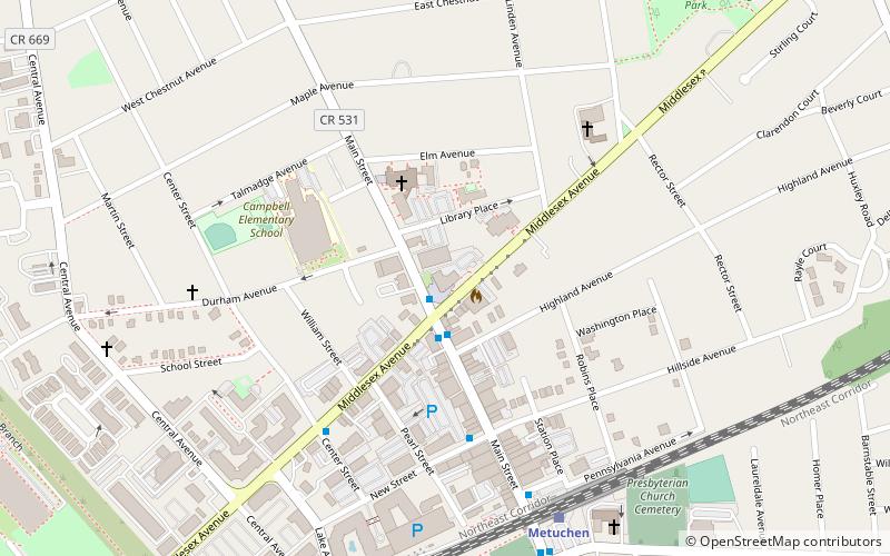 Metuchen Borough Hall location map