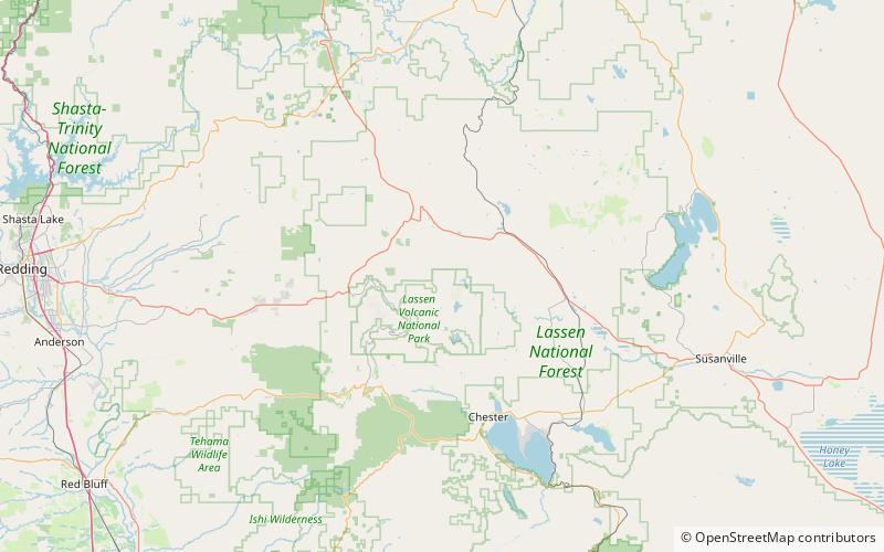 prospect peak fire lookout park narodowy lassen volcanic location map