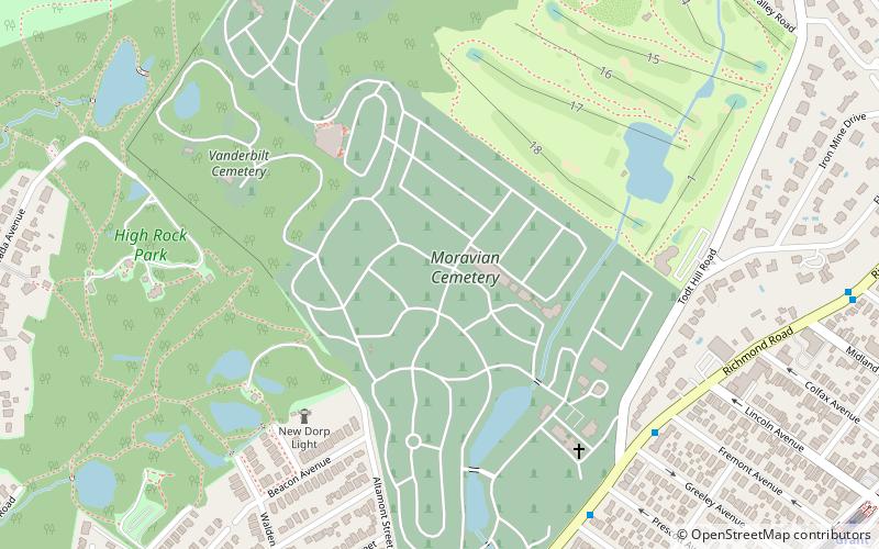 moravian cemetery nueva york location map