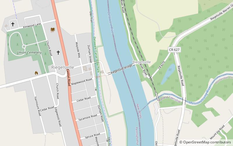 Riegelsville Bridge location map