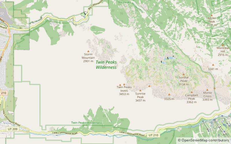 Twin Peaks Wilderness location map