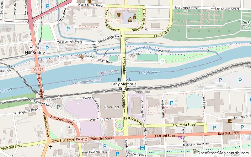 Philip J. Fahy Memorial Bridge location map