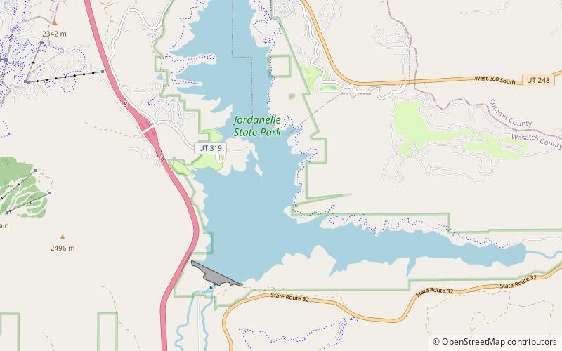 Jordanelle Reservoir location map