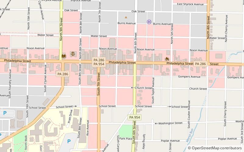 Downtown Indiana Historic District location map