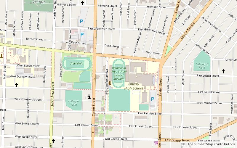 Bethlehem Area School District Stadium location map