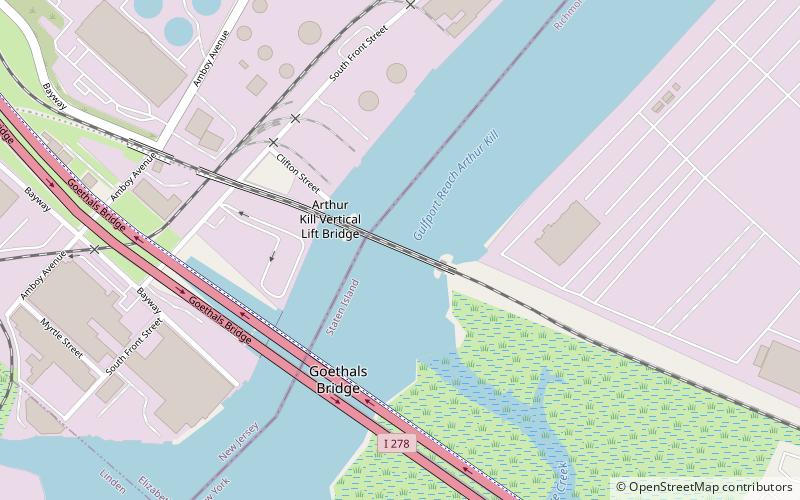 Arthur Kill Vertical Lift Bridge location map