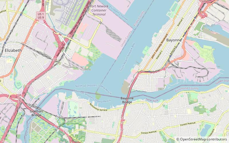 CRRNJ Newark Bay Bridge location map