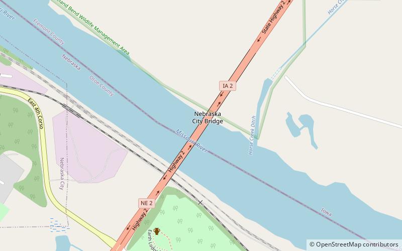 Nebraska City Bridge location map