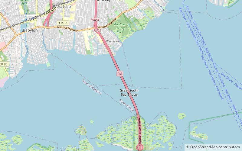 Great South Bay Bridge location map