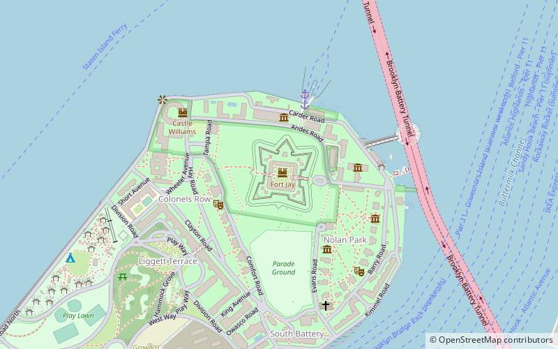 Governors Island location map