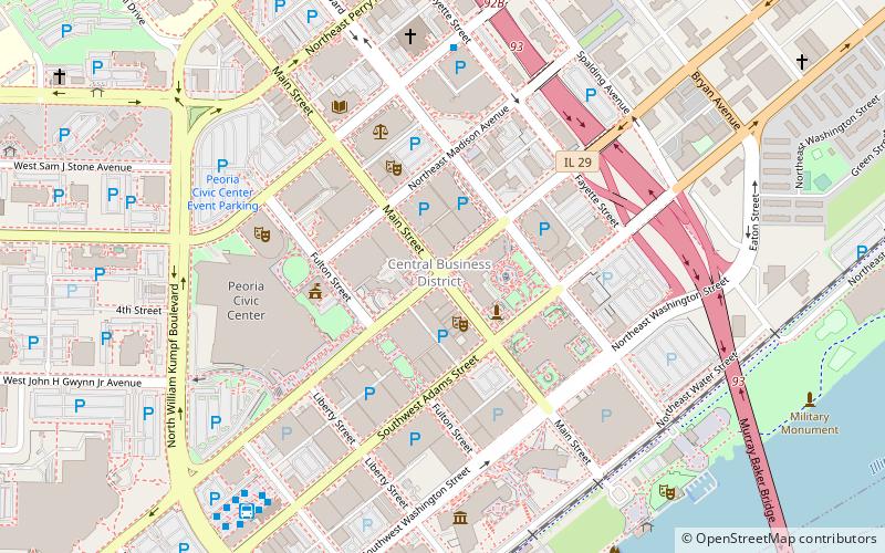 Downtown Peoria Historic District location map