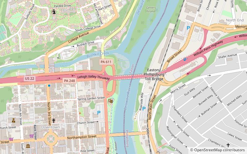 Easton–Phillipsburg Toll Bridge location map