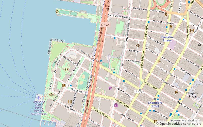 West Street pedestrian bridges location map