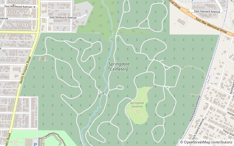 Springdale Cemetery location map