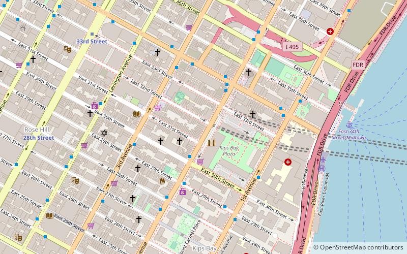 Kips Bay Towers location map