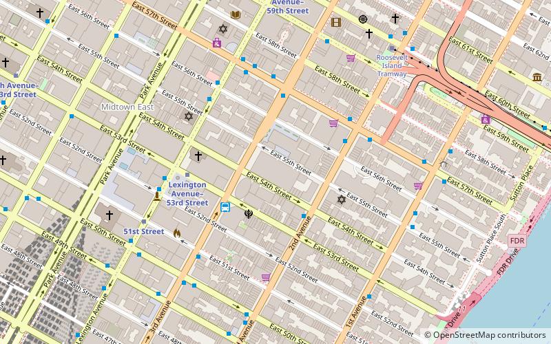 54e rue new york location map