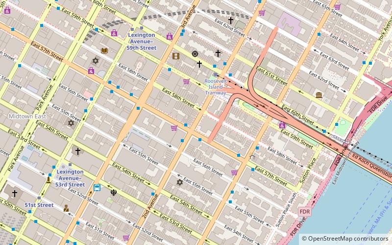 Second Avenue location map