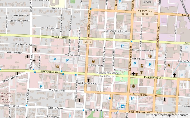 Mansfield/Richland County Public Library location map