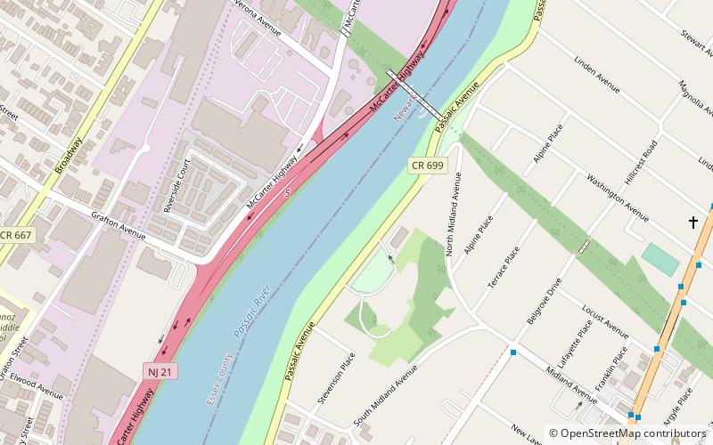 Kearny Riverbank Park location map