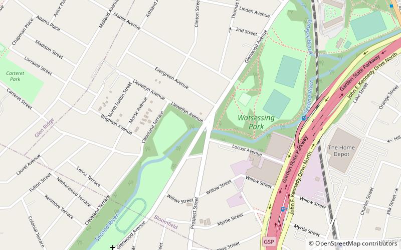 watsessing park bloomfield location map