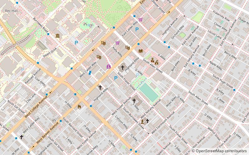 Holmes–Foster–Highlands Historic District location map