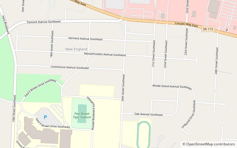 Paul Brown Tiger Stadium location map