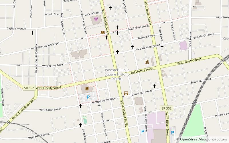 Wayne County Courthouse District location map