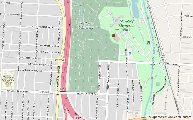 West Lawn Cemetery location map