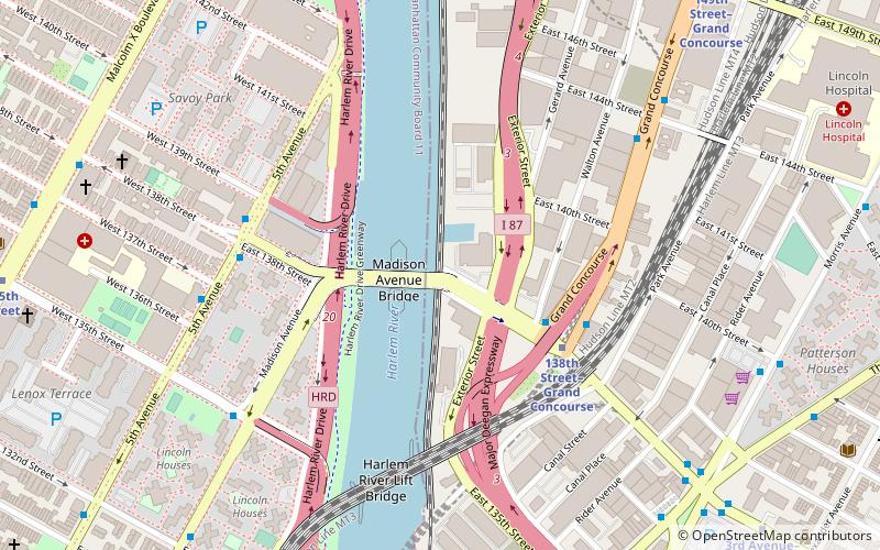 Madison Avenue Bridge location map