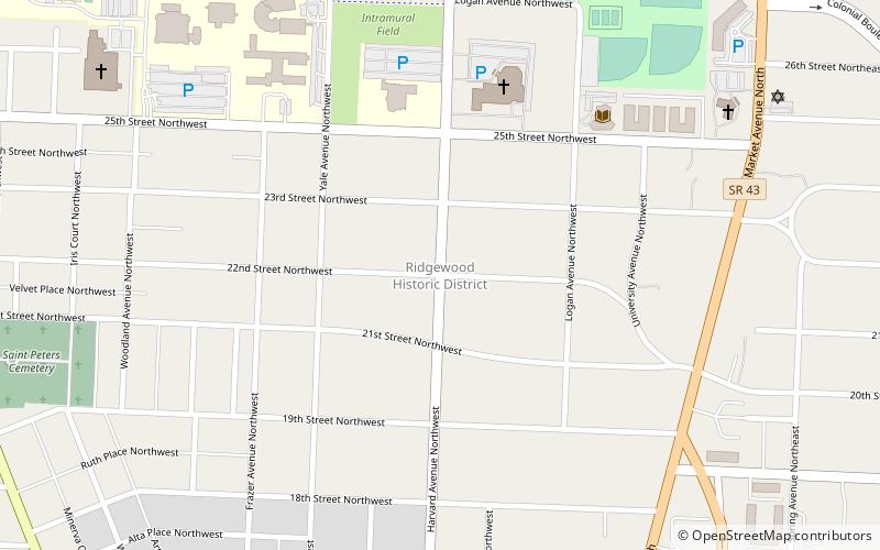 Ridgewood Historic District location map