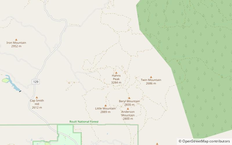 Hahns Peak location map