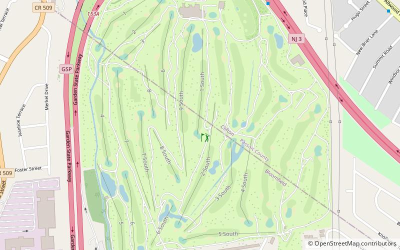 Upper Montclair Country Club location map