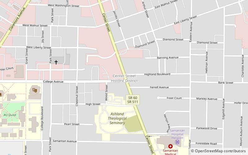 center street historic district ashland location map