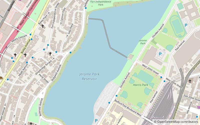 Jerome Park Reservoir location map