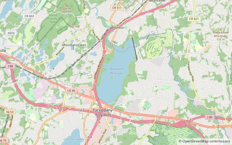boonton reservoir parsippany troy hills location map