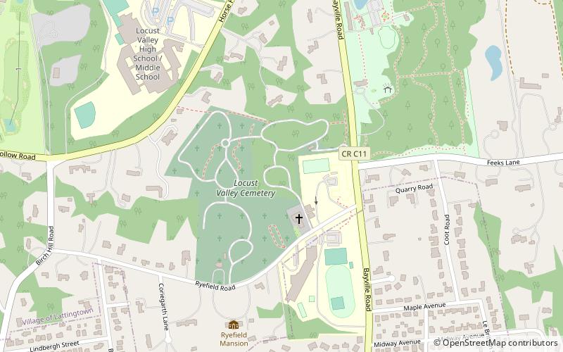 Locust Valley Cemetery location map
